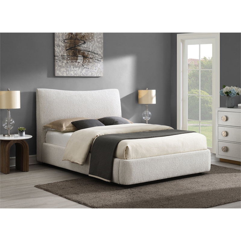 ACME Renee EK Bed in Aperol Beige Chenille