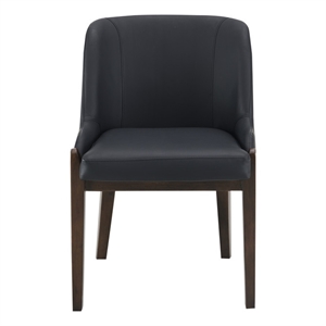 ACME Estella Side Chair (Set-2) in Black Leatherette & Walnut