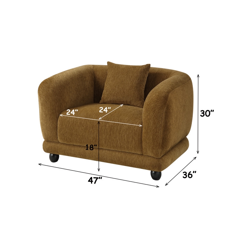 ACME Lennox Chair w/Pillow in Brown Chenille