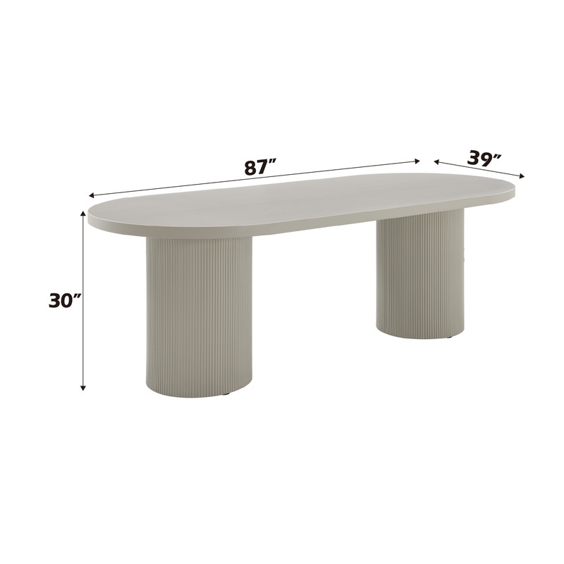 ACME Laela Dining Table in Bone White