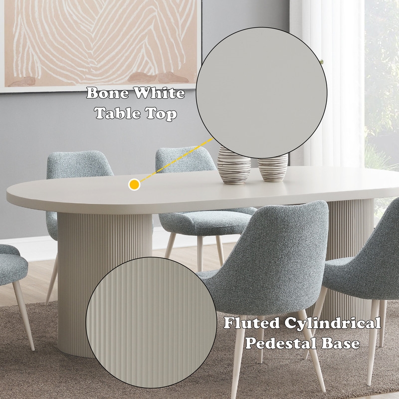 ACME Laela Dining Table in Bone White