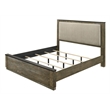 ACME Lance Eastern King Bed in Beige Linen & Distressed Oak