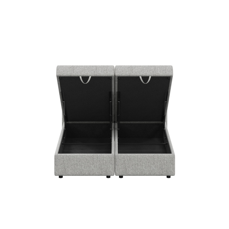 ACME Avenia EK Bed w/Storage in Gray Chenille