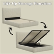 ACME Angulo EK Bed w/Storage in Beige Chenille