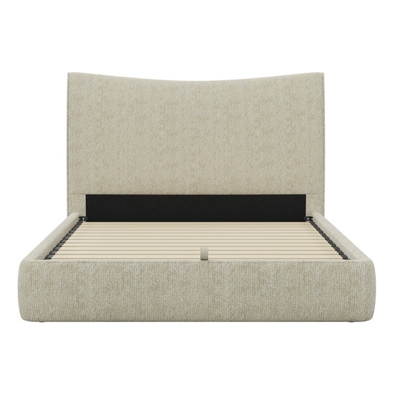 ACME Angulo EK Bed w/Storage in Beige Chenille
