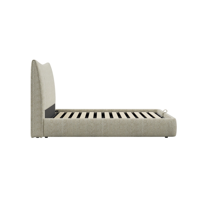 ACME Angulo Queen Bed w/Storage in Beige Chenille