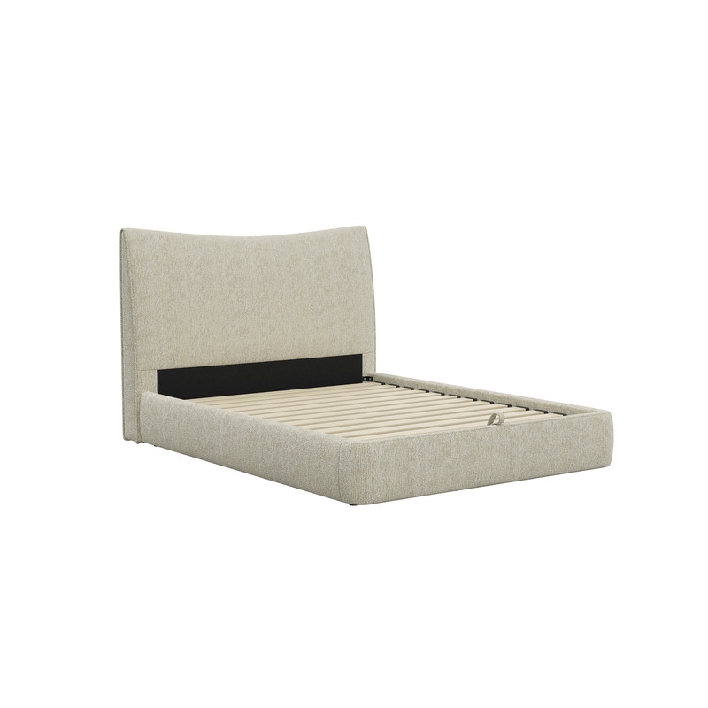 ACME Angulo Queen Bed w/Storage in Beige Chenille