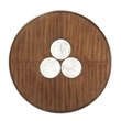 ACME Harvey Round Dining Table in Engineered Stone & Brown
