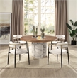 ACME Harvey Round Dining Table in Engineered Stone & Brown