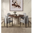 ACME Harvey Round Dining Table in Engineered Stone & Brown