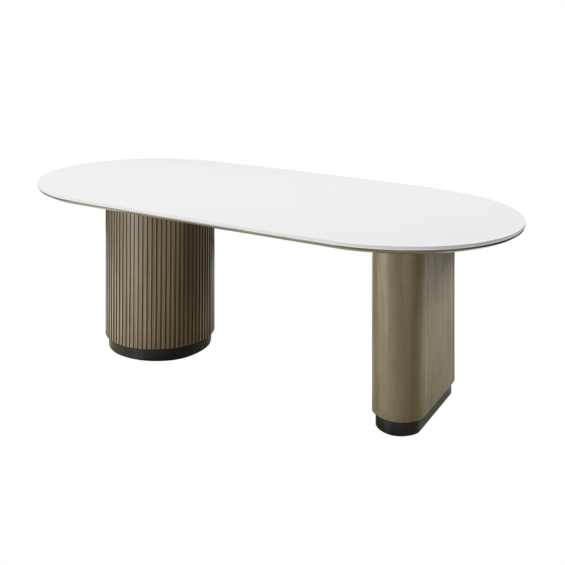 ACME Clayten Dining Table in Engineering Top & Light Oak