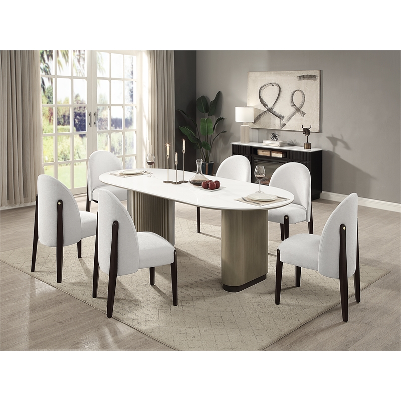 ACME Clayten Dining Table in Engineering Top & Light Oak