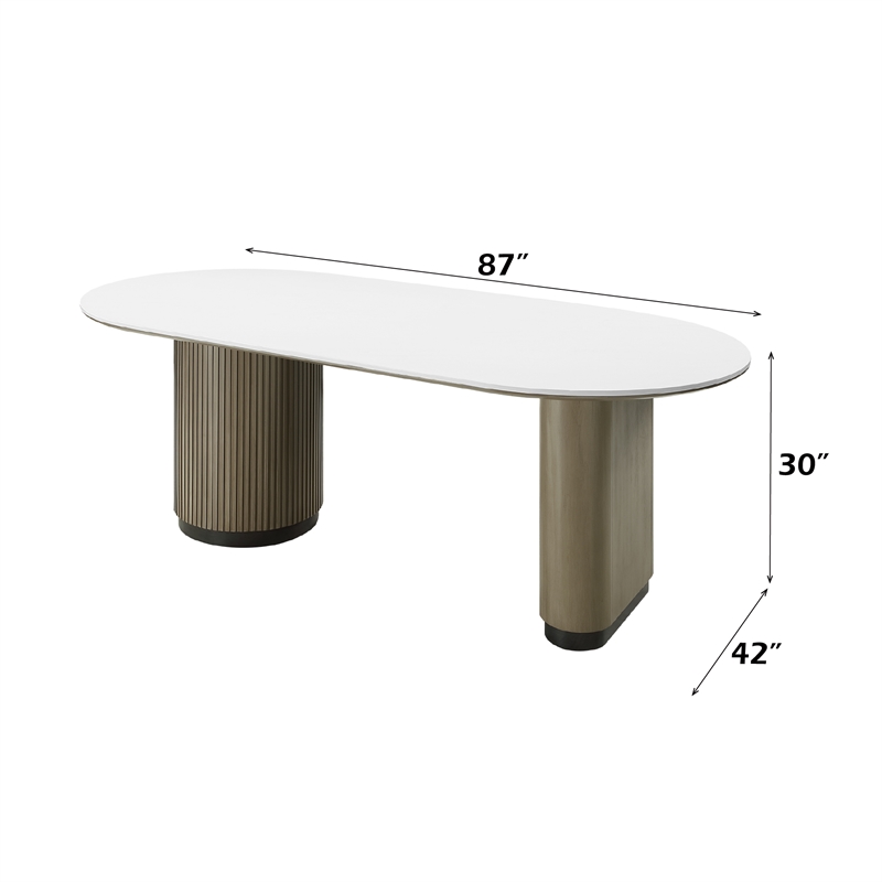 ACME Clayten Dining Table in Engineering Top & Light Oak