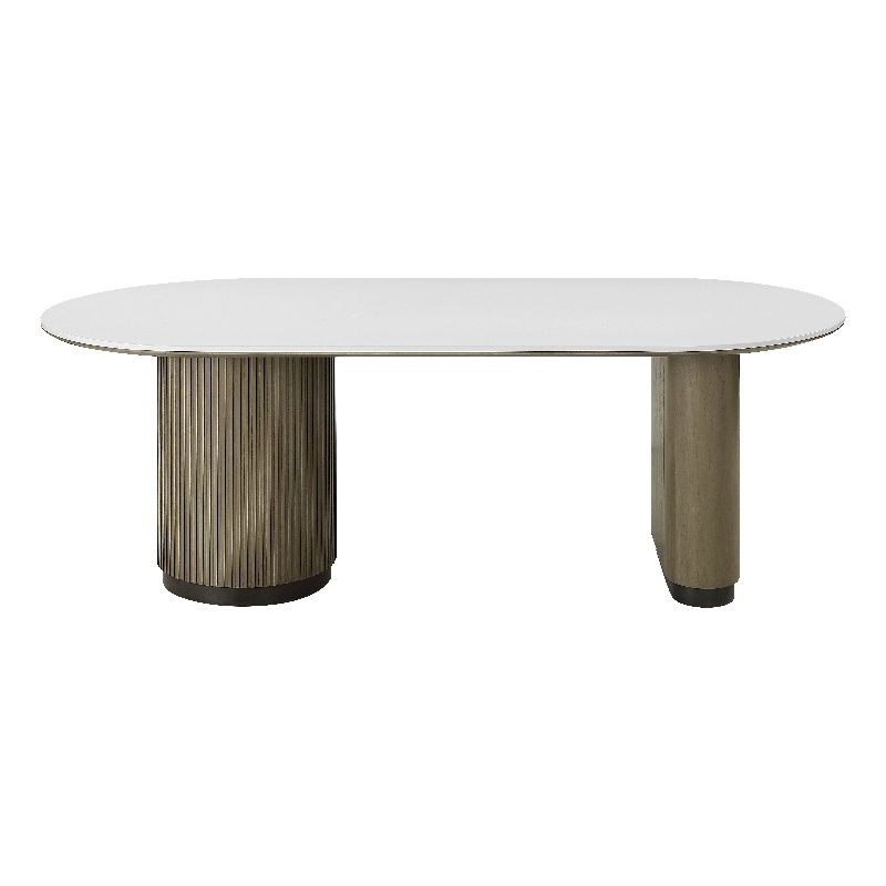 ACME Clayten Dining Table in Engineering Top & Light Oak