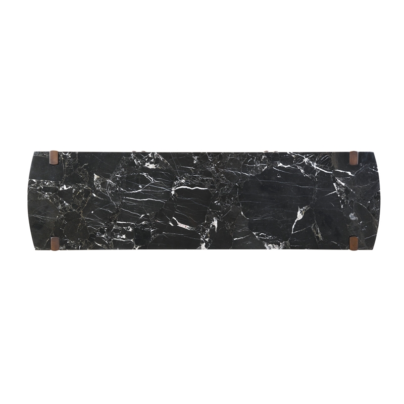 ACME Estella Server in Black Natural Marble Top & Walnut