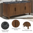 ACME Estella Server in Black Natural Marble Top & Walnut