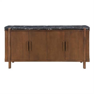 ACME Estella Server in Black Natural Marble Top & Walnut