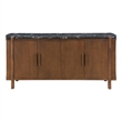 ACME Estella Server in Black Natural Marble Top & Walnut