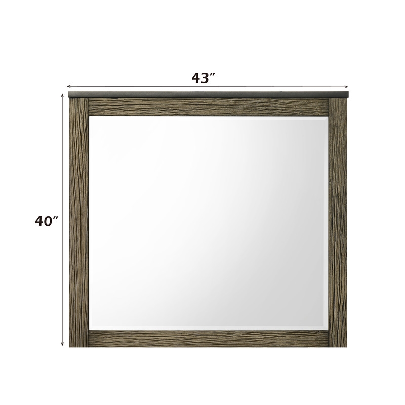 ACME Lance Mirror in Distressed Oak