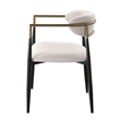 ACME Jaramillo Arm Chair (Set-2) in Beige Linen & Black