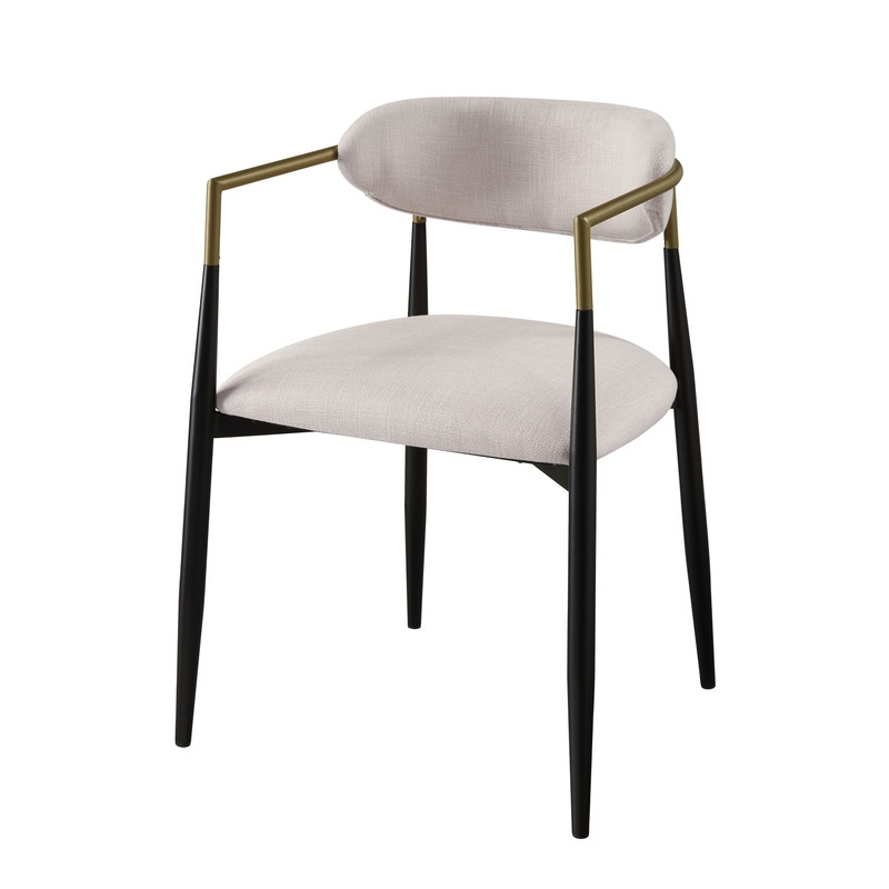 ACME Jaramillo Arm Chair (Set-2) in Beige Linen & Black
