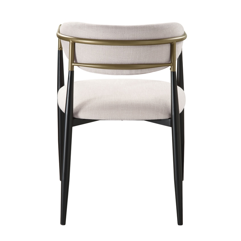 ACME Jaramillo Arm Chair (Set-2) in Beige Linen & Black
