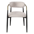 ACME Jaramillo Arm Chair (Set-2) in Beige Linen & Black