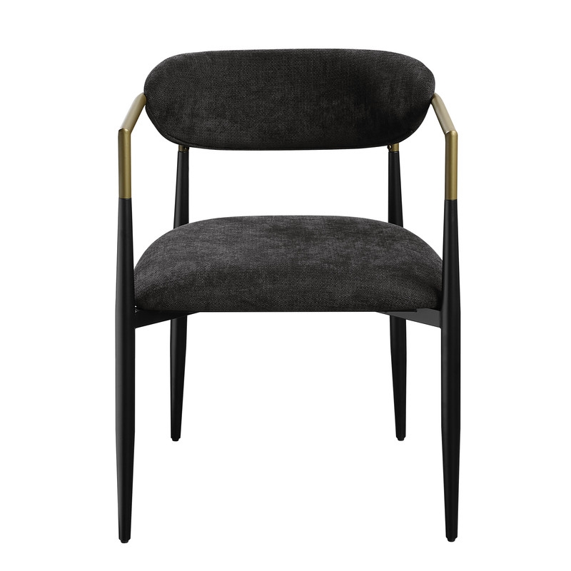 ACME Jaramillo Arm Chair (Set-2) in Black Chenille & Black