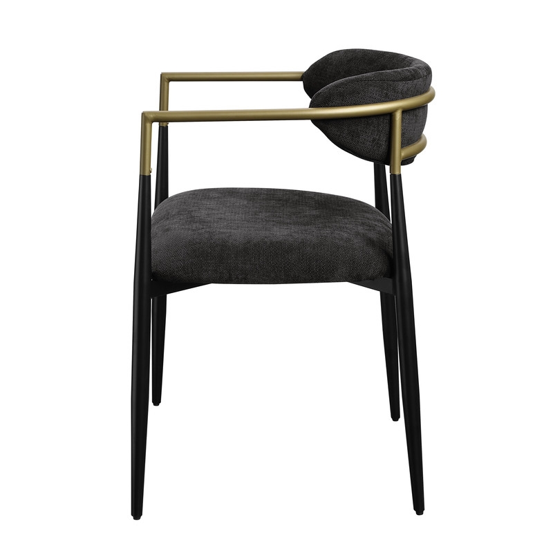 ACME Jaramillo Arm Chair (Set-2) in Black Chenille & Black
