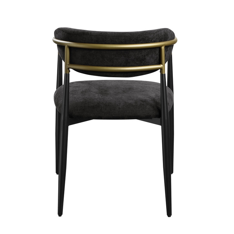 ACME Jaramillo Arm Chair (Set-2) in Black Chenille & Black