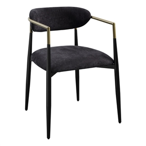 ACME Jaramillo Arm Chair (Set-2) in Black Chenille & Black