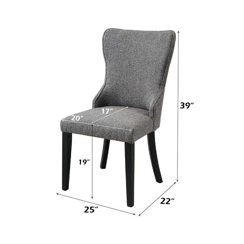 ACME Marioly Side Chair (Set-2) in Gray Boucle