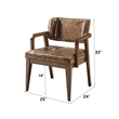 ACME Harvey Arm Chair (Set-2) in Leatherette & Brown