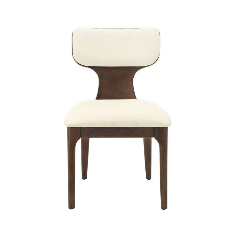 ACME Koen Side Chair (Set-2) in Beige Chenille & Brown Oak
