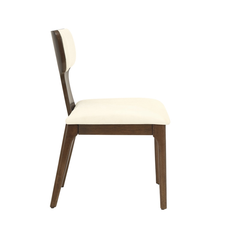 ACME Koen Side Chair (Set-2) in Beige Chenille & Brown Oak