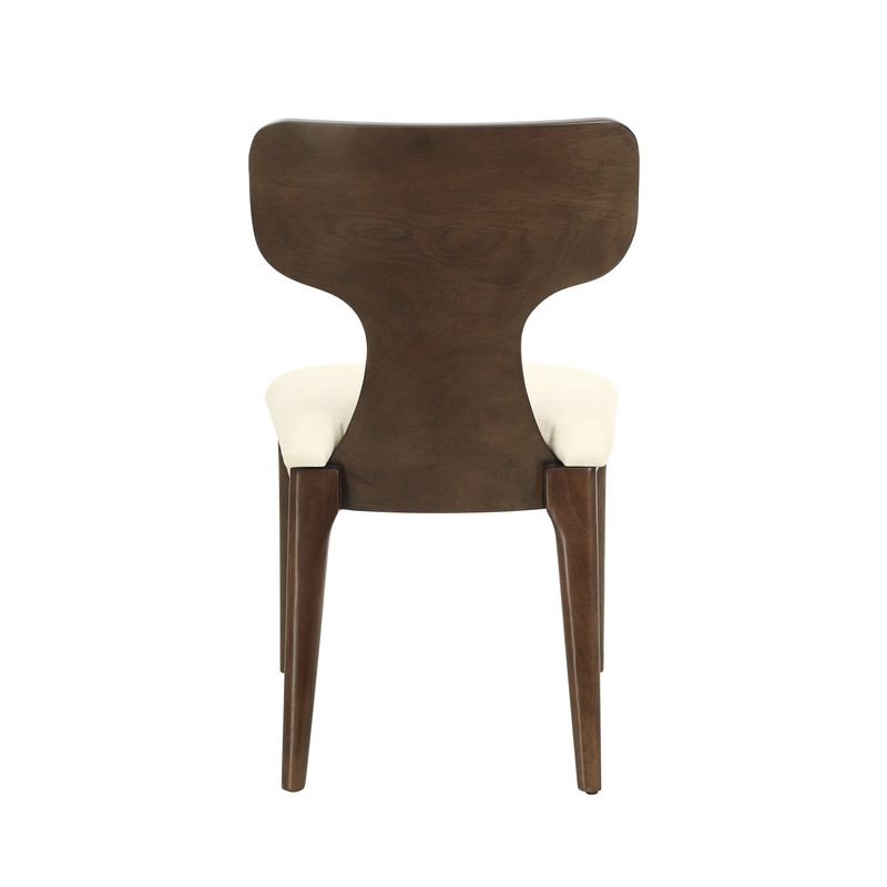 ACME Koen Side Chair (Set-2) in Beige Chenille & Brown Oak