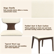 ACME Koen Side Chair (Set-2) in Beige Chenille & Brown Oak