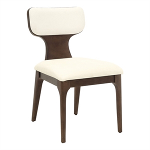 ACME Koen Side Chair (Set-2) in Beige Chenille & Brown Oak