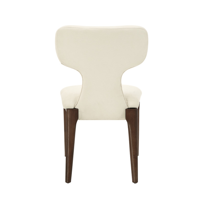 ACME Koen Upholstered Side Chair (Set-2) in Beige Chenille & Brown Oak