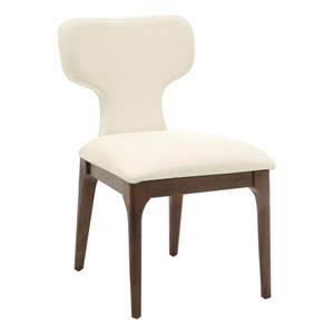 ACME Koen Upholstered Side Chair (Set-2) in Beige Chenille & Brown Oak