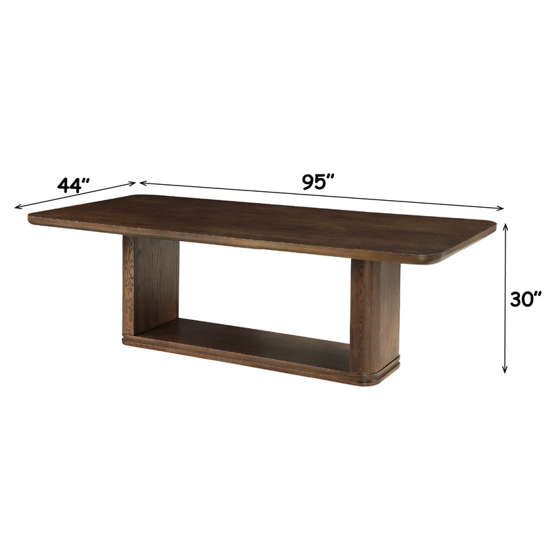 ACME Koen Dining Table in Brown Oak