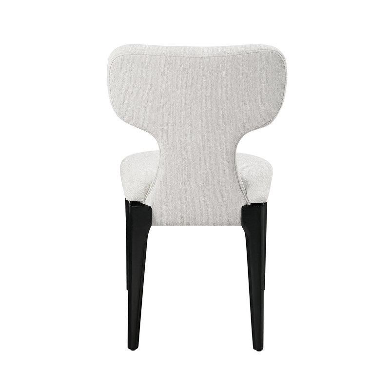ACME Koen Upholstered Side Chair (Set-2) in Beige Chenille & Black