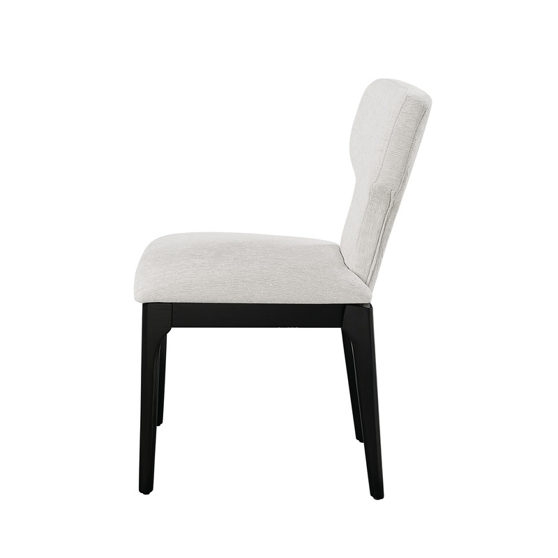 ACME Koen Upholstered Side Chair (Set-2) in Beige Chenille & Black