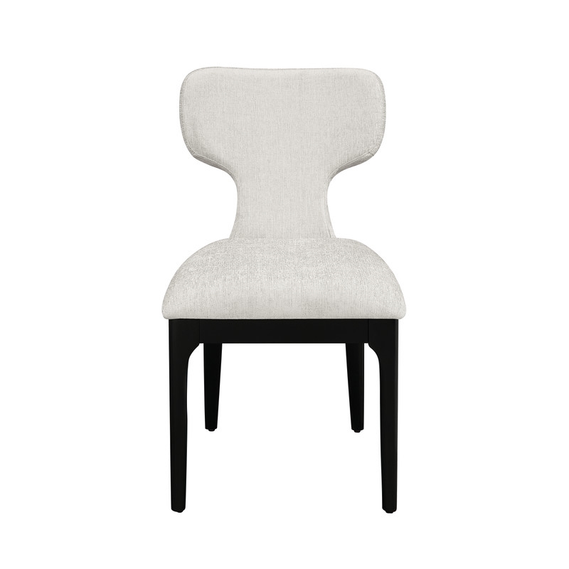ACME Koen Upholstered Side Chair (Set-2) in Beige Chenille & Black