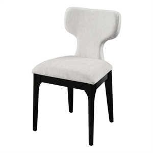ACME Koen Upholstered Side Chair (Set-2) in Beige Chenille & Black