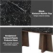 ACME Estella Dining Table in Black Natural Marble Top & Walnut