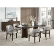 ACME Estella Side Chair (Set-2) in Gray Leatherette & Walnut