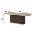 ACME Clayten Dining Table in Natural Marble Top & Brown Oak