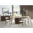ACME Clayten Dining Table in Natural Marble Top & Brown Oak