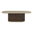 ACME Clayten Dining Table in Natural Marble Top & Brown Oak